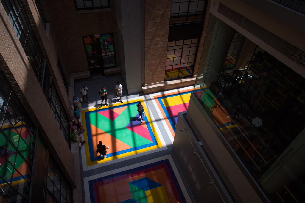 Bars of Color within Squares (MIT) in Building 6C. (Photo: Gretchen Ertl)