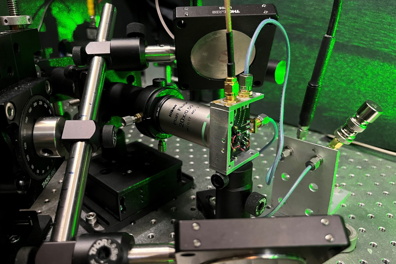 An experimental setup on a laser table